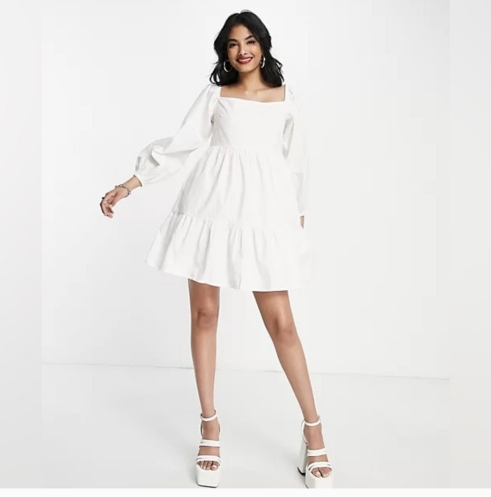 Pretty Lavish Smocked White MiniDress